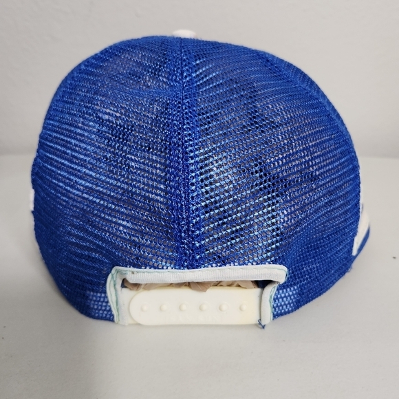 Vintage Lifschultz Freight Blue and White Three Stripe Snapback Trucker Hat - Picture 5 of 7